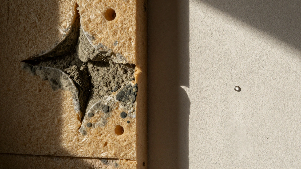 Vergleich: schädliche synthetische Dämmung vs. atmungsaktive mineralische Lösung.