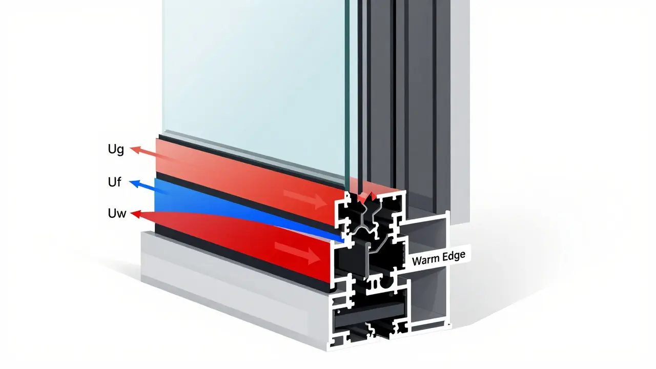 Cross-section diagram of insulated window layers