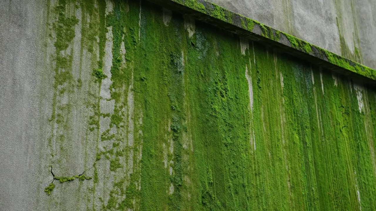 Fassade grün verfärbt: So entfernen Sie Algenbefall dauerhaft