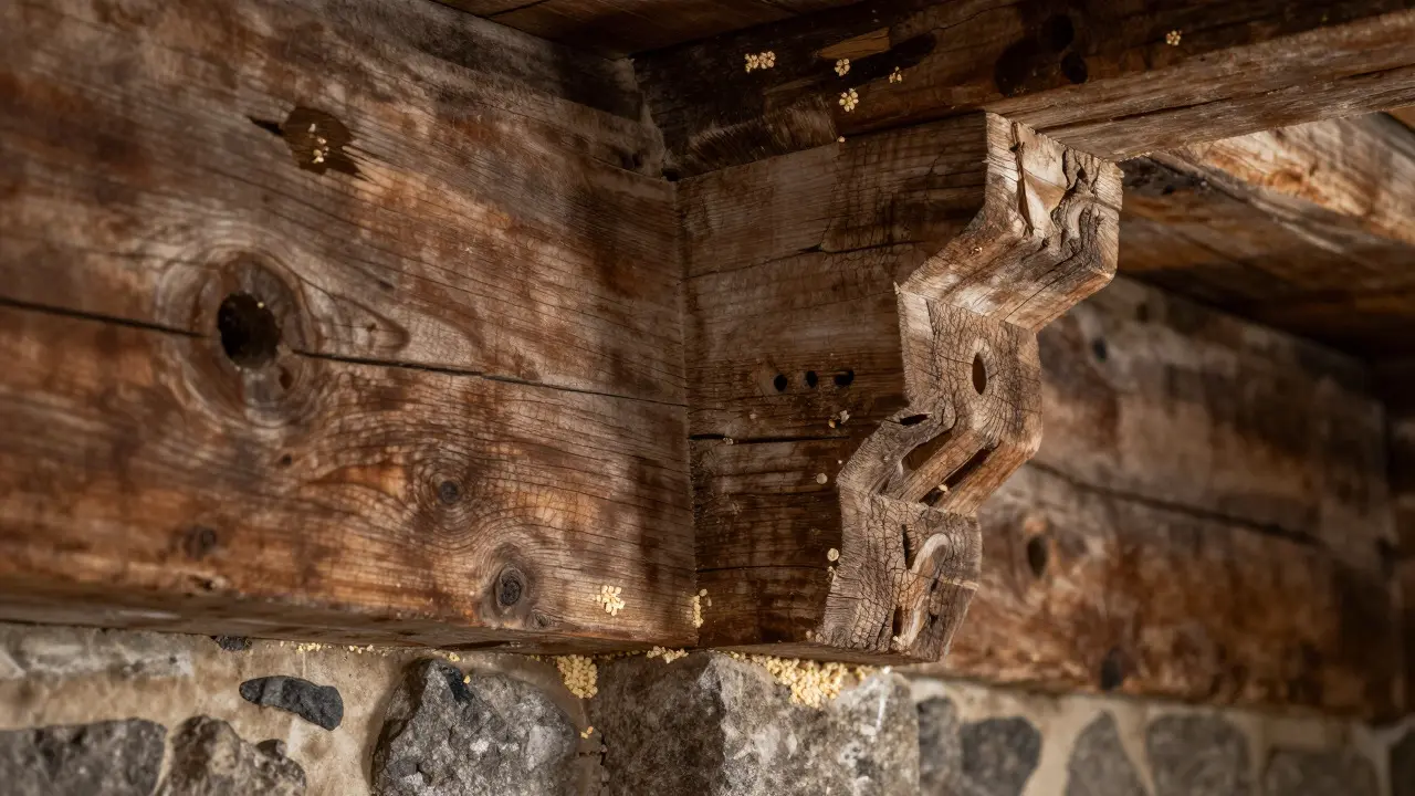 Holzschutz im Denkmal: Bohrmehl, Pilze und Insekten richtig bekämpfen