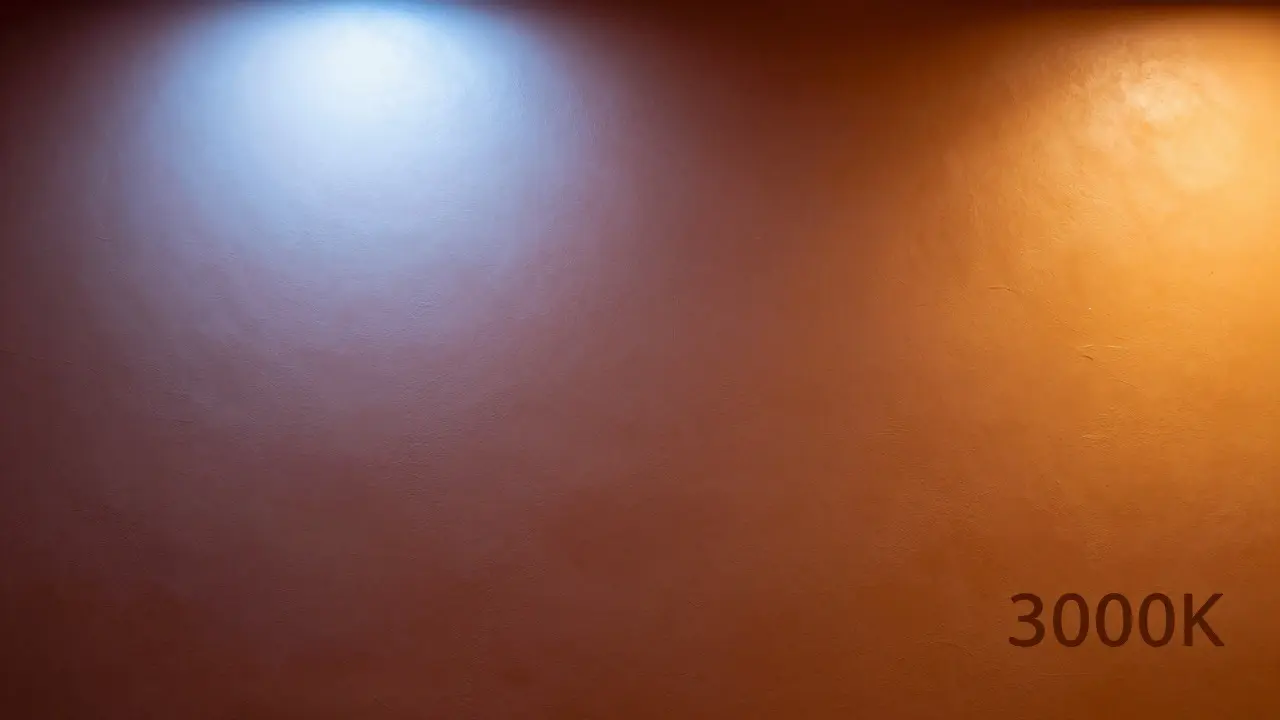 Vergleich von kaltem und warmem Licht auf Terracotta-Farbe