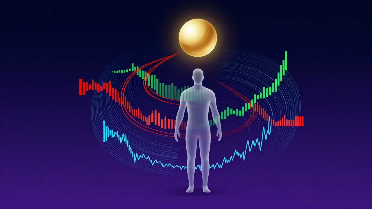 Abstract illustration of data streams converging into a glowing sphere