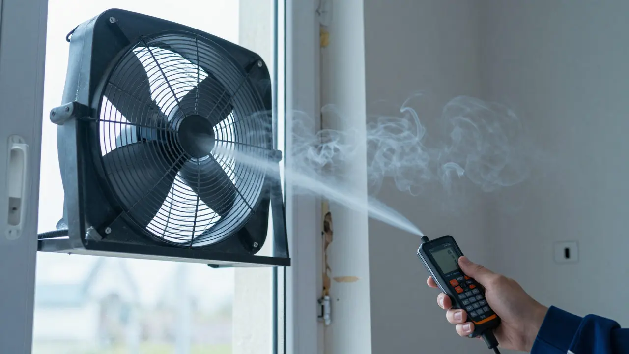 Blower-Door-Test zur Überprüfung der Luftdichtheit